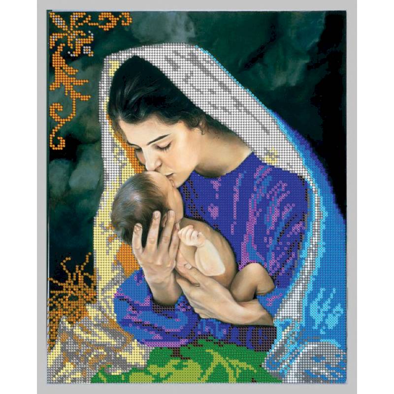 'Материнство' 24x30см набор на атласе для вышивания чешским бисером 'Вышивочка' в коробке