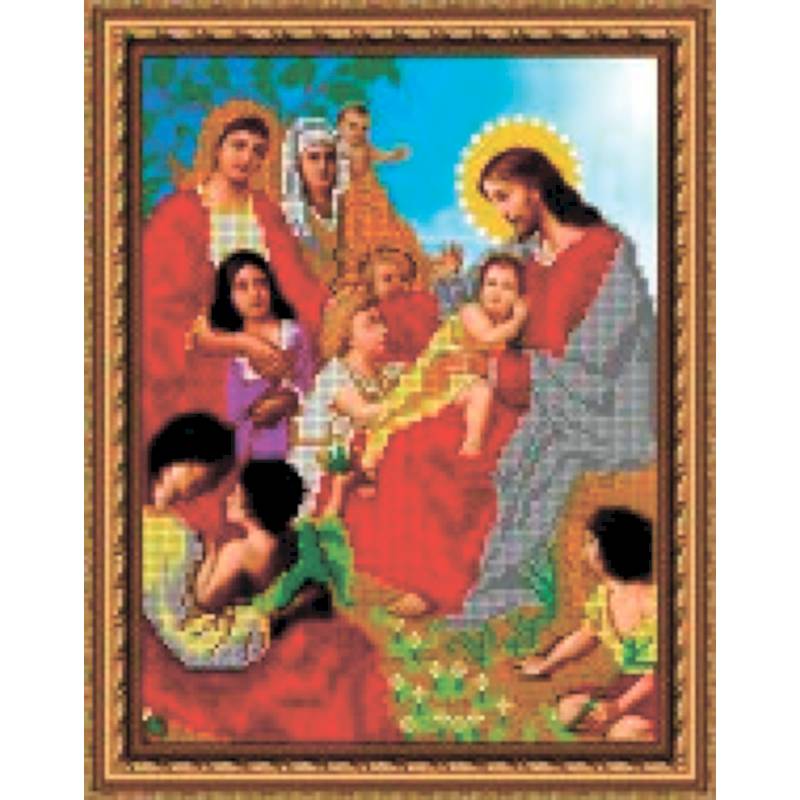 Набор для вышивания бисером «Беседа Иисуса с детьми»  19*24 см