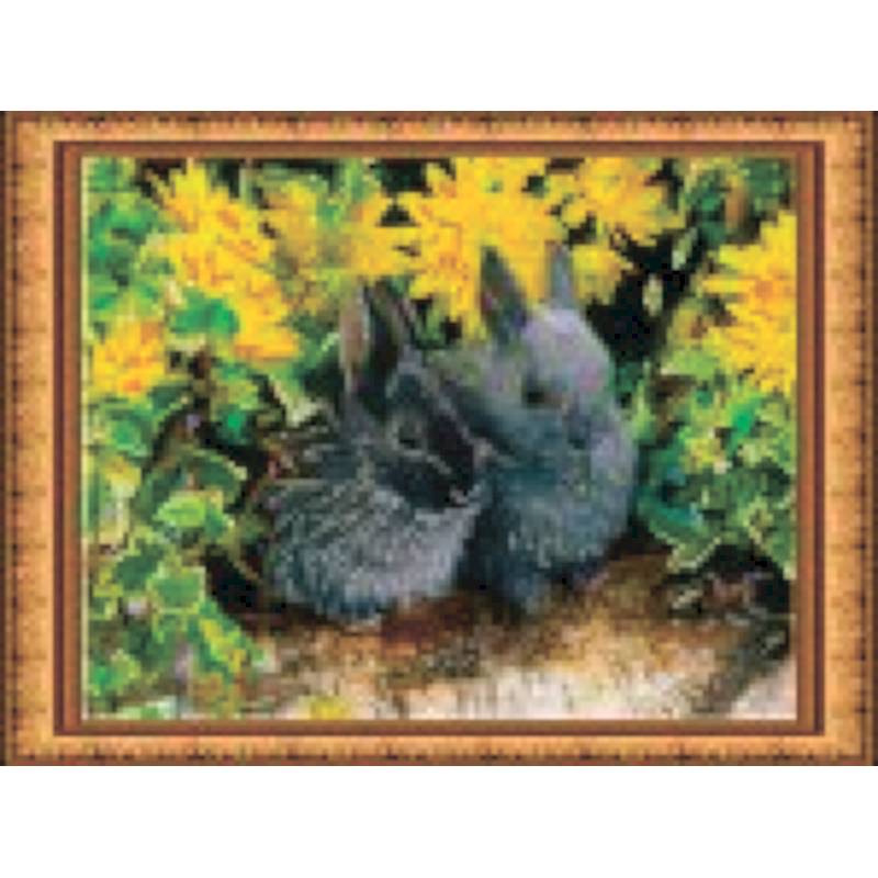 Набор для вышивания бисером «Кролики» 36*27 см