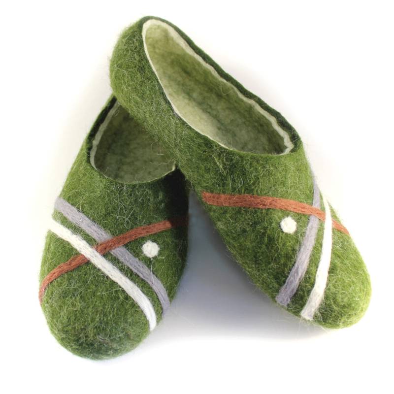 Войлочные тапочки Гольф зеленые. Размер 40