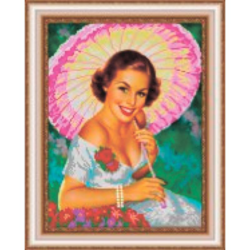 Набор для вышивания бисером «Под зонтом» 24*30 см