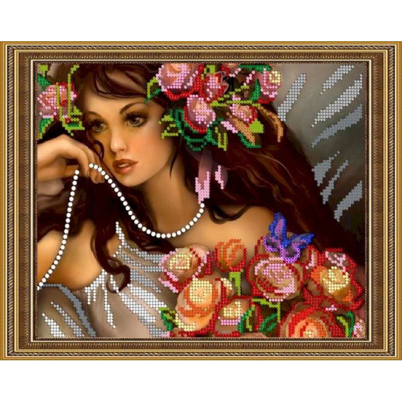 Набор для вышивания бисером «Нежная фея» бисер Чехия 24x19 см