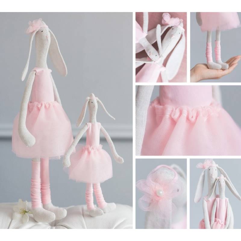 Мягкая игрушка «Домашние зайки Скарлет и Шарлиз», набор для шитья, 18 x 22.5 x 2.5 см