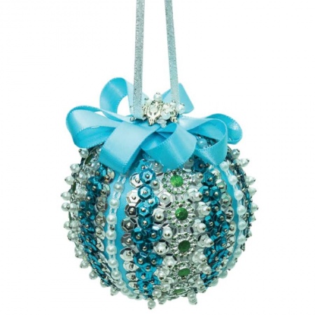 Шар новогодний из пайеток 'Серебряный ', d=7 см