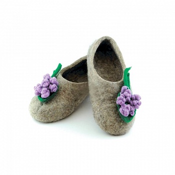 Тапочки из войлока - Сирень. Размер 40