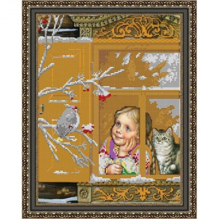 «Светлица» набор для вышивания бисером №408 «Чудеса зимней поры» бисер Чехия 30x24см