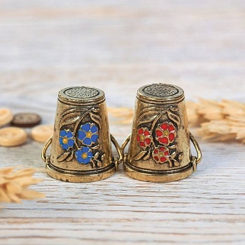 Напёрсток «Вёдра с коромыслами», под латунь, 2 шт