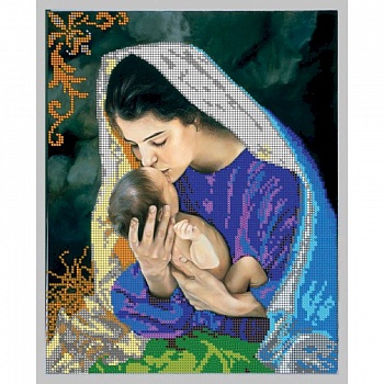 'Материнство' 24x30см набор на атласе для вышивания чешским бисером 'Вышивочка' в коробке