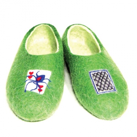 Войлочные тапочки Пасьянс зелёные. Размер 36
