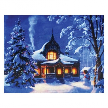 Алмазная вышивка с частичным заполнением «Зимняя сказка», 40x30 см. Набор для творчества