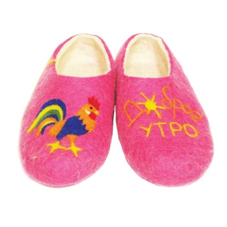 Войлочные тапочки Птички розовые. Размер 42