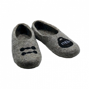 Войлочные тапочки Гантели и пудовая гиря. Размер 43