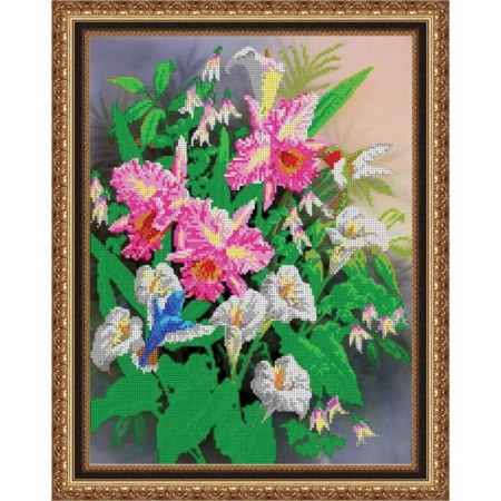 «Светлица» набор для вышивания бисером №378 «Поэзия цветов» бисер Чехия 30x38см