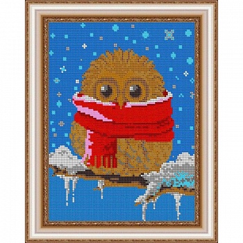 Набор для вышивания бисером №493П «Зимняя совушка»