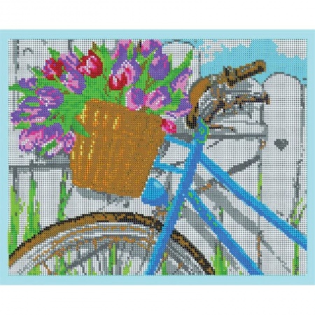 'Корзина с тюльпанами' 30x24см набор для вышивания чешским бисером 'Вышивочка' ВЛ-139П