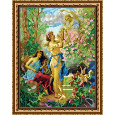 «Светлица» набор для вышивания бисером №196 «В саду» бисер Чехия 19x24см