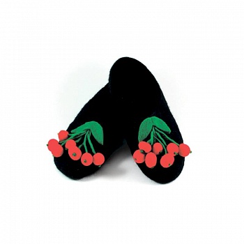 Тапочки из войлока - Рябина. Размер 39