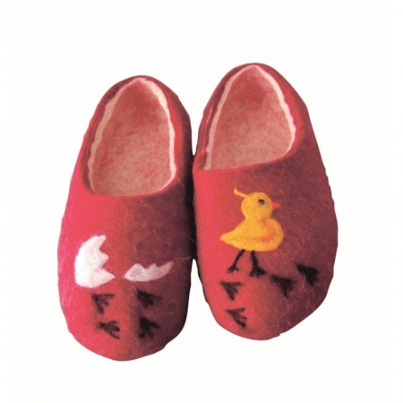 Войлочные тапочки «С днём рождения!» красные. Размер 39