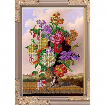 Набор для вышивания бисером К-331 24х30  'Садовые цветы'