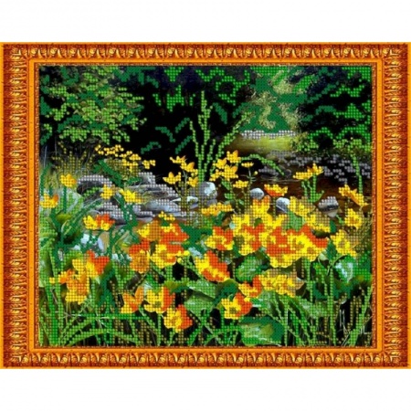 Набор для вышивания бисером №187 «Весенний лес» бисер Чехия 24x19 см