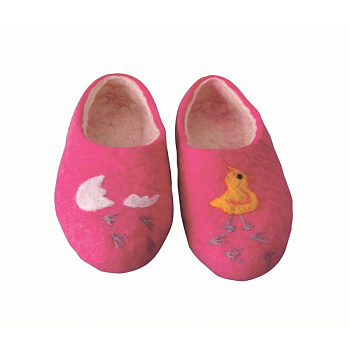 Войлочные тапочки «С днём рождения!» розовые. Размер 36