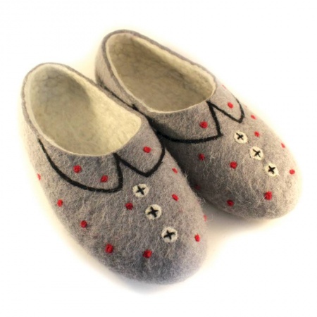 Войлочные тапочки Воротнички серые. Размер 41