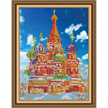 Набор для вышивания бисером №155 «Собор Василия Блаженного» бисер Чехия 19x24 см