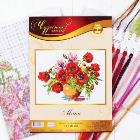 Набор для вышивания крестом 'Маки' 34x25 см