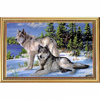 Набор для вышивания бисером №082 «Волки» бисер Чехия 54,3x34,1см