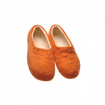 Цветные войлочные тапочки оранжевые. Размер 41
