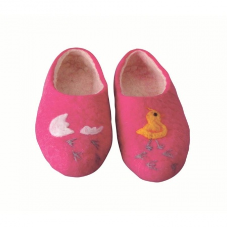 Войлочные тапочки «С днём рождения!» розовые. Размер 41