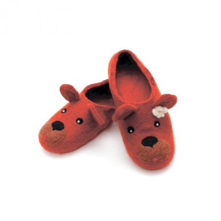 Тапочки из войлока - Медведица. Размер 39