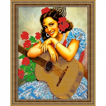 Набор для вышивания бисером №311 «Девушка с гитарой»