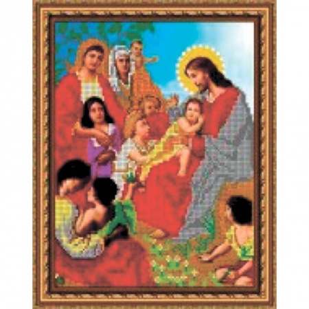 Набор для вышивания бисером «Беседа Иисуса с детьми»  19*24 см