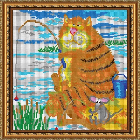 Набор для вышивания бисером №556П «Рыбалка» бисер Чехия 27x27 см