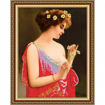 «Светлица» набор для вышивания бисером №272 «Любит, не любит...» бисер Чехия 24x30см