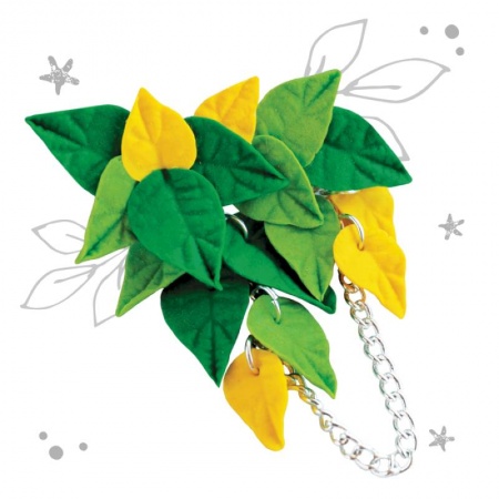 Брошь из полимерной глины своими руками 'Листья'