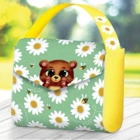 Сумка из фетра 'Мишка в ромашках'