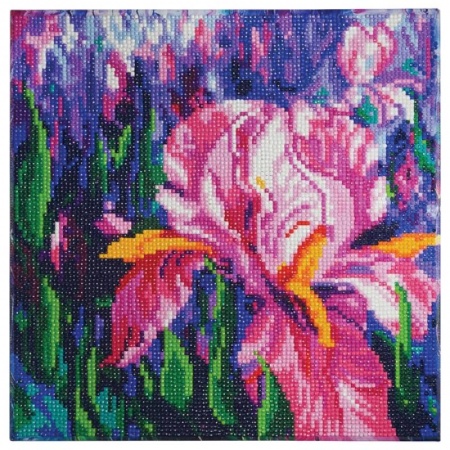 Алмазная картина 'Лиловые ирисы' 30x30 см