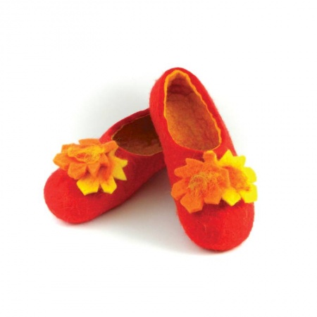 Тапочки из войлока - Осень. Размер 40