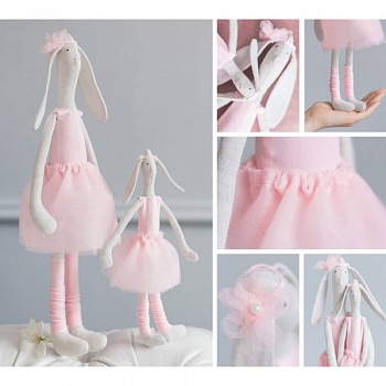 Мягкая игрушка «Домашние зайки Скарлет и Шарлиз», набор для шитья, 18 x 22.5 x 2.5 см