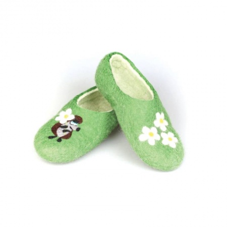 Тапочки Ежик зеленые. Размер 37