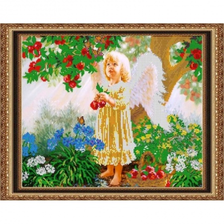 «Светлица» набор для вышивания бисером №381 «Ангелочек» бисер Чехия 38x30см