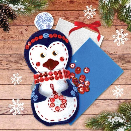 Новогодняя игрушка из фетра 'Пингвин'