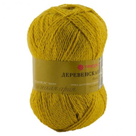 Деревенская шерсть. Цвет 447-Горчица. 10x100 г