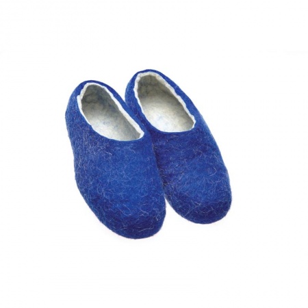 Цветные войлочные тапочки синие. Размер 41