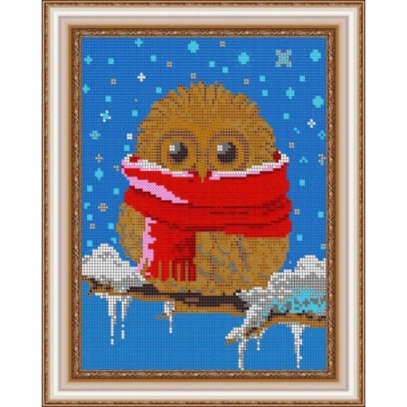 Набор для вышивания бисером №493П «Зимняя совушка»