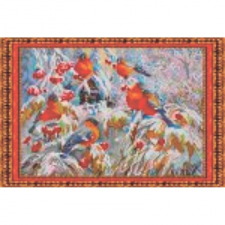 Набор для вышивания бисером «Снегири»  39,7*33,2 см