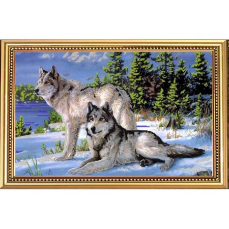 Набор для вышивания бисером №082 «Волки» бисер Чехия 54,3x34,1см